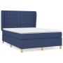 Cama box spring con colchón tela azul 140x190 cm de , Camas y somieres - Ref: Foro24-3128843, Precio: 517,93 €, Descuento: %