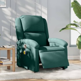 Sillón reclinable de masaje eléctrico tela verde oscuro en Sillones | Comprar online en Foru.es