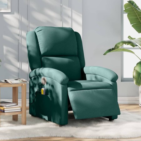 Sillón reclinable de masaje eléctrico tela verde oscuro en Sillones | Comprar online en Foru.es
