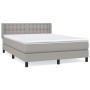 Cama box spring con colchón tela gris claro 140x200 cm de , Camas y somieres - Ref: Foro24-3130033, Precio: 439,46 €, Descuen...