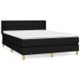Cama box spring con colchón tela negro 140x200 cm de , Camas y somieres - Ref: Foro24-3130595, Precio: 466,19 €, Descuento: %