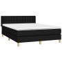 Cama box spring con colchón tela negro 140x200 cm de , Camas y somieres - Ref: Foro24-3130595, Precio: 466,19 €, Descuento: %