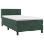 Cama box spring con colchón terciopelo verde oscuro 100x200 cm de , Camas y somieres - Ref: Foro24-3130886, Precio: 326,13 €,...