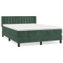 Cama box spring con colchón terciopelo verde oscuro 140x190 cm de , Camas y somieres - Ref: Foro24-3131198, Precio: 464,60 €,...