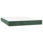 Cama box spring con colchón terciopelo verde oscuro 140x190 cm de , Camas y somieres - Ref: Foro24-3131198, Precio: 464,60 €,...