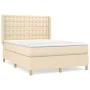 Box spring bed with cream fabric mattress 140x200 cm by , Beds and slatted bases - Ref: Foro24-3132318, Price: 524,09 €, Disc...