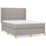 Cama box spring con colchón tela gris claro 140x200 cm de , Camas y somieres - Ref: Foro24-3132313, Precio: 515,38 €, Descuen...