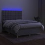 Cama box spring colchón y luces LED tela gris claro 140x200 cm de , Camas y somieres - Ref: Foro24-3135757, Precio: 506,08 €,...