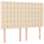 Cama box spring colchón y luces LED tela crema 140x200 cm de , Camas y somieres - Ref: Foro24-3135762, Precio: 533,80 €, Desc...