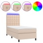 Cama box spring colchón LED cuero sintético capuchino 80x200 cm de , Camas y somieres - Ref: Foro24-3135914, Precio: 315,64 €...