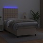 Cama box spring colchón LED cuero sintético capuchino 80x200 cm de , Camas y somieres - Ref: Foro24-3135914, Precio: 315,64 €...
