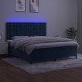 Cama box spring colchón y LED terciopelo azul oscuro 160x200 cm de , Camas y somieres - Ref: Foro24-3136375, Precio: 573,85 €...