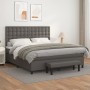 Cama box spring con colchón cuero sintético gris 180x200 cm de , Camas y somieres - Ref: Foro24-3137681, Precio: 683,57 €, De...