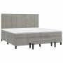 Cama box spring con colchón terciopelo gris claro 200x200 cm de , Camas y somieres - Ref: Foro24-3137863, Precio: 683,19 €, D...