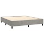 Cama box spring con colchón terciopelo gris claro 200x200 cm de , Camas y somieres - Ref: Foro24-3137863, Precio: 683,19 €, D...