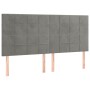 Cama box spring con colchón terciopelo gris claro 200x200 cm de , Camas y somieres - Ref: Foro24-3137863, Precio: 683,19 €, D...