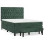 Cama box spring con colchón terciopelo verde oscuro 140x190 cm de , Camas y somieres - Ref: Foro24-3138022, Precio: 590,26 €,...