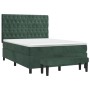 Cama box spring con colchón terciopelo verde oscuro 140x190 cm de , Camas y somieres - Ref: Foro24-3138022, Precio: 590,26 €,...
