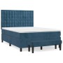 Cama box spring con colchón terciopelo azul oscuro 140x190 cm de , Camas y somieres - Ref: Foro24-3138083, Precio: 510,50 €, ...