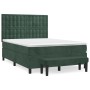 Cama box spring con colchón terciopelo verde oscuro 140x200 cm de , Camas y somieres - Ref: Foro24-3138088, Precio: 571,40 €,...