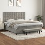 Cama box spring con colchón terciopelo gris claro 180x200 cm de , Camas y somieres - Ref: Foro24-3138097, Precio: 624,55 €, D...