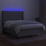 Cama box spring colchón y luces LED tela gris claro 140x200 cm de , Camas y somieres - Ref: Foro24-3138637, Precio: 505,34 €,...