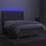 Cama box spring colchón y luces LED tela gris claro 140x190 cm de , Camas y somieres - Ref: Foro24-3139189, Precio: 527,16 €,...