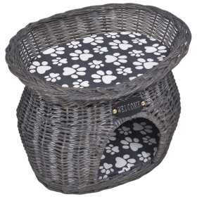 Casa/cama/ rascador para mascotas de sauce con cojín de vidaXL, Camas para gatos - Ref: Foro24-170222, Precio: 71,73 €, Descu...