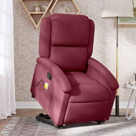 Sillón reclinable elevable tela rojo tinto en Sillones | Comprar online en Foru.es