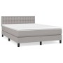 Cama box spring con colchón tela gris claro 140x200 cm de , Camas y somieres - Ref: Foro24-3140377, Precio: 429,09 €, Descuen...