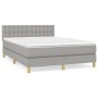 Cama box spring con colchón tela gris claro 140x190 cm de , Camas y somieres - Ref: Foro24-3140929, Precio: 468,60 €, Descuen...