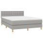 Cama box spring con colchón tela gris claro 140x190 cm de , Camas y somieres - Ref: Foro24-3140929, Precio: 468,60 €, Descuen...