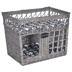 Casa/cama/ rascador para mascotas de sauce con cojín cuadrada de vidaXL, Camas para gatos - Ref: Foro24-170225, Precio: 73,69...