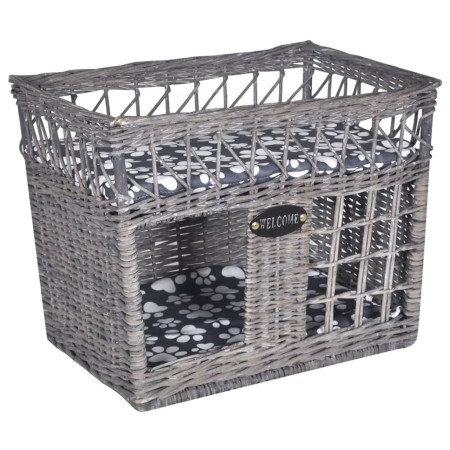 Casa/cama/ rascador para mascotas de sauce con cojín cuadrada de vidaXL, Camas para gatos - Ref: Foro24-170225, Precio: 73,69...