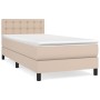 Cama box spring con colchón cuero sintético capuchino 80x200 cm de , Camas y somieres - Ref: Foro24-3141094, Precio: 271,57 €...