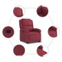 Sillón reclinable elevable tela rojo tinto en Sillones | Comprar online en Foru.es