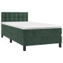 Cama box spring con colchón terciopelo verde oscuro 90x200 cm de , Camas y somieres - Ref: Foro24-3141524, Precio: 319,22 €, ...
