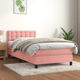 Cama box spring con colchón terciopelo rosa 90x200 cm de , Camas y somieres - Ref: Foro24-3141526, Precio: 294,72 €, Descuent...