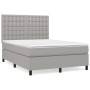 Cama box spring con colchón tela gris claro 140x200 cm de , Camas y somieres - Ref: Foro24-3142097, Precio: 488,88 €, Descuen...