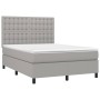 Cama box spring con colchón tela gris claro 140x200 cm de , Camas y somieres - Ref: Foro24-3142097, Precio: 488,88 €, Descuen...