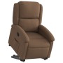 Sillón reclinable elevable de tela marrón en Sillones | Comprar online en Foru.es