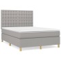 Cama box spring con colchón tela gris claro 140x190 cm de , Camas y somieres - Ref: Foro24-3142649, Precio: 509,89 €, Descuen...