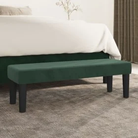 Banco de terciopelo verde oscuro 100x30x30 cm de , Bancos - Ref: Foro24-346669, Precio: 58,23 €, Descuento: %