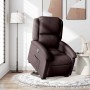 Sillón reclinable elevable tela marrón oscuro en Sillones | Comprar online en Foru.es