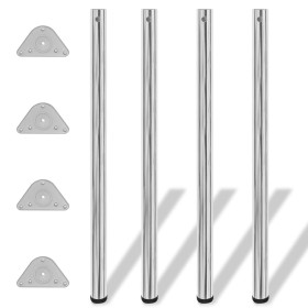 4 Patas de mesa ajustables en alturas 1100 mm color cromo de vidaXL, Patas para mesas - Ref: Foro24-242144, Precio: 73,02 €, ...