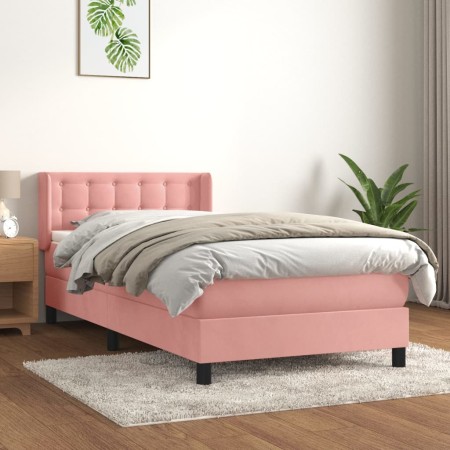 Cama box spring con colchón terciopelo rosa 80x200 cm de , Camas y somieres - Ref: Foro24-3131170, Precio: 287,51 €, Descuent...