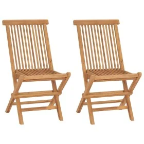 Sillas de jardín plegables 2 unidades madera maciza de teca de vidaXL, Sillas de jardín - Ref: Foro24-41993, Precio: 139,97 €...