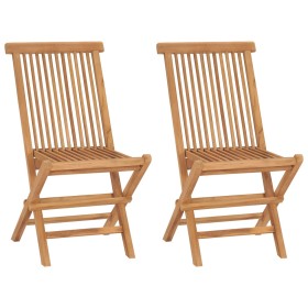 Sillas de jardín plegables 2 unidades madera maciza de teca de vidaXL, Sillas de jardín - Ref: Foro24-41993, Precio: 140,93 €...