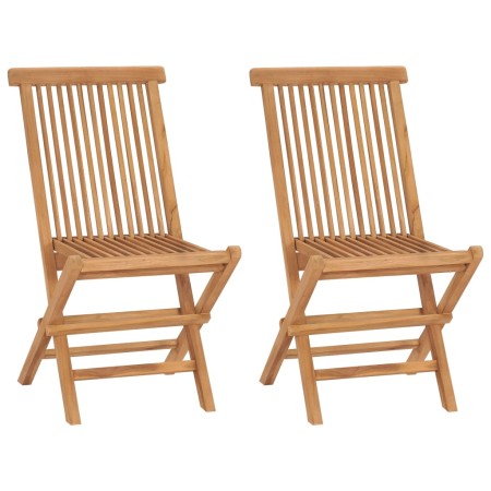 Sillas de jardín plegables 2 unidades madera maciza de teca de vidaXL, Sillas de jardín - Ref: Foro24-41993, Precio: 140,93 €...