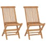 Sillas de jardín plegables 2 unidades madera maciza de teca de vidaXL, Sillas de jardín - Ref: Foro24-41993, Precio: 140,93 €...